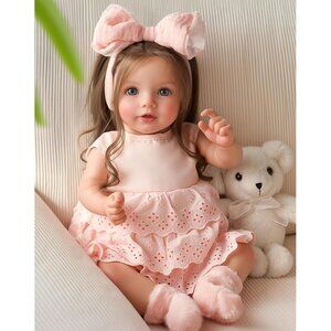 20 Inch Realistic-newborn Brown Hair Girl Handmade Real Life Toddler Baby Doll